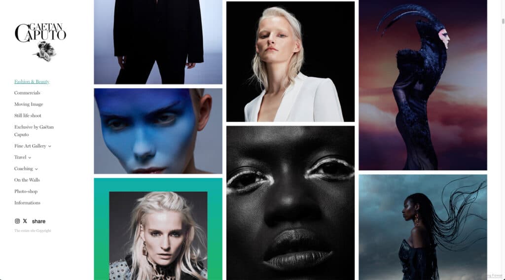 Collage aus Modefotografie: verschiedene Models, dramatisches Make-up, avantgardistisches Styling.